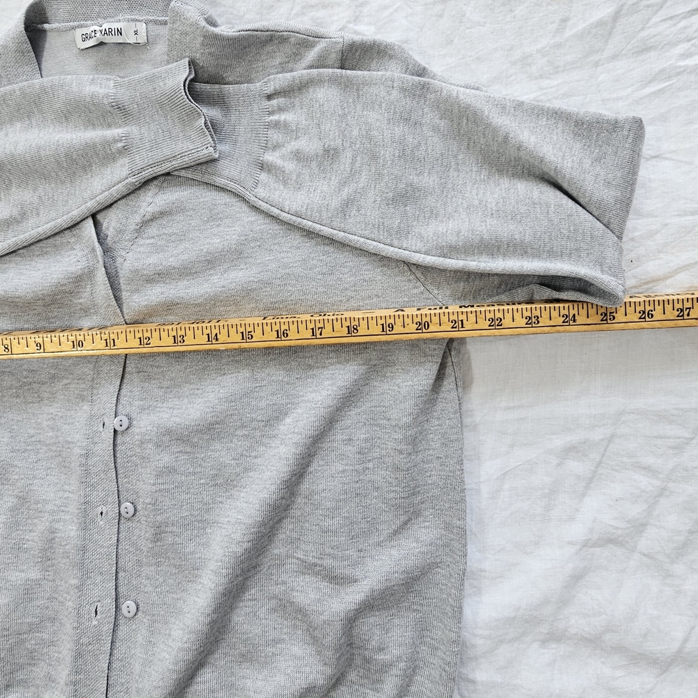Grace Karin Light Gray Cardigan Size XL - Picture 5 of 6